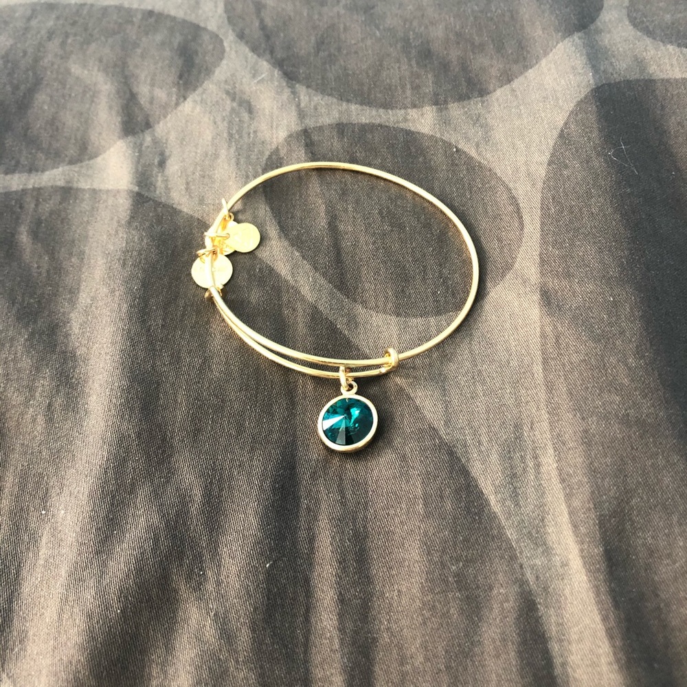 Emerald Alex and Ani gold bracelet